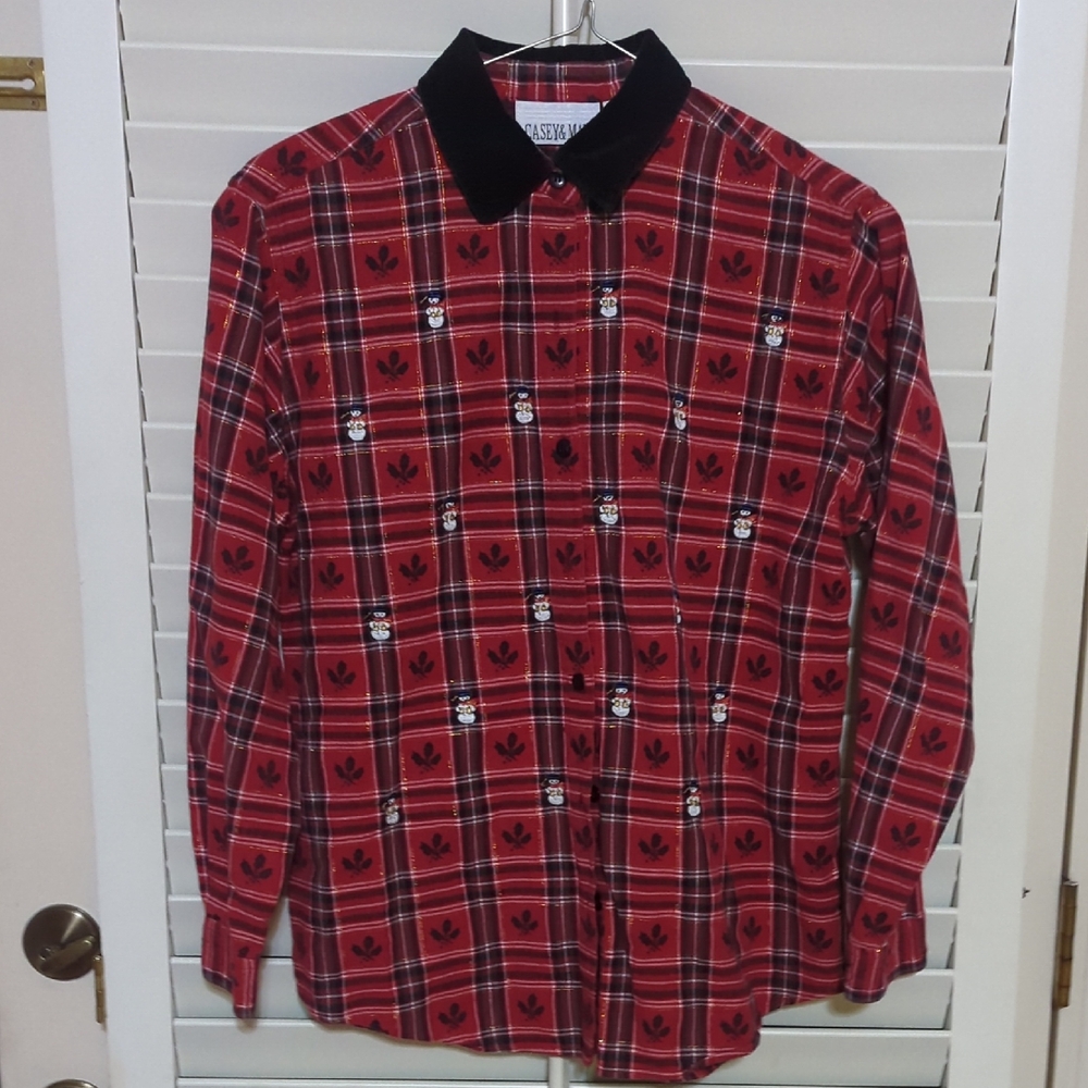 Casey & Max Red and Black Plaid Lady's Shirt